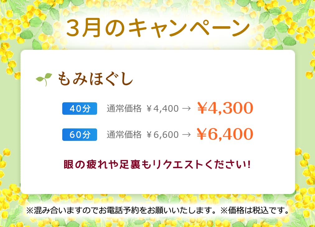 3月のキャンペーン！